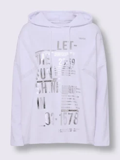 Mandarin T-Shirts<T-shirt à capuche imprimé feuille original