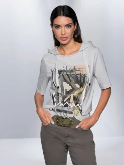 Rick Cardona T-Shirts<T-shirt à capuche motif imprimé devant