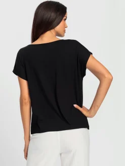 Ashley Brooke T-Shirts<T-shirt à col bénitier viscose douce et fluide