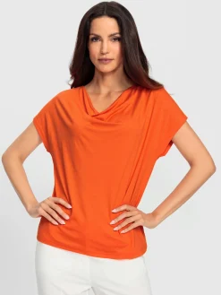 Ashley Brooke T-Shirts<T-shirt à col bénitier viscose douce et fluide