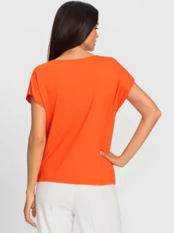 Ashley Brooke T-Shirts<T-shirt à col bénitier viscose douce et fluide