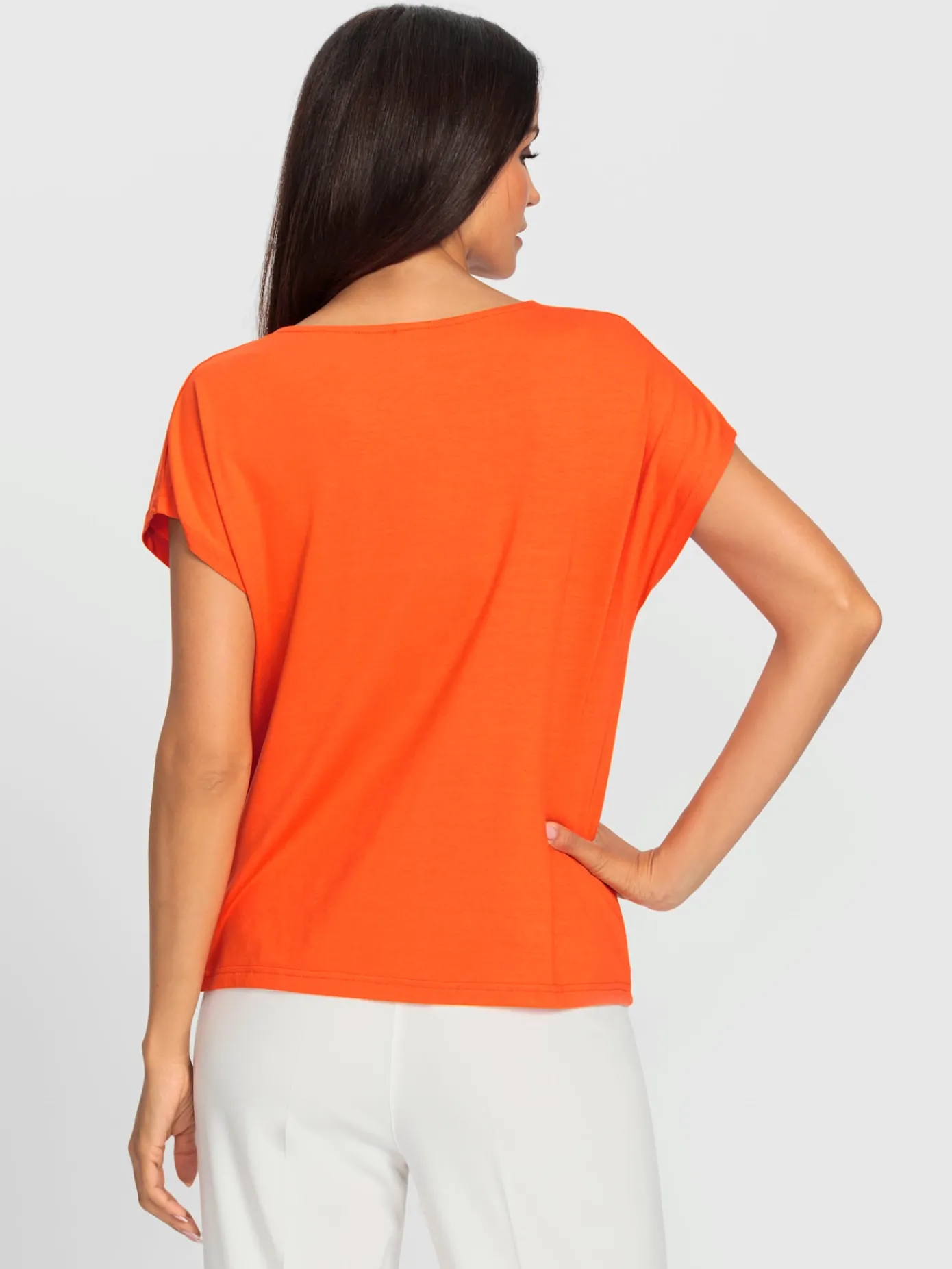 Ashley Brooke T-Shirts<T-shirt à col bénitier viscose douce et fluide