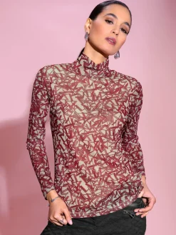 Creation L T-Shirts<T-shirt à col montant avec viscose (ecovero)