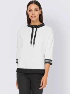 Rick Cardona T-Shirts<T-shirt à col montant bande en maille décorative