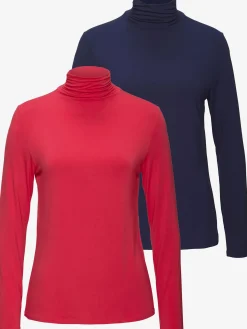 LASCANA T-Shirts<T-shirt à col montant fronces délicates au col roulé