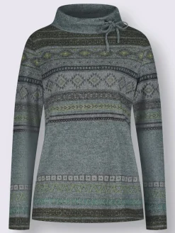 T-Shirts<T-shirt à col montant motif imprimé