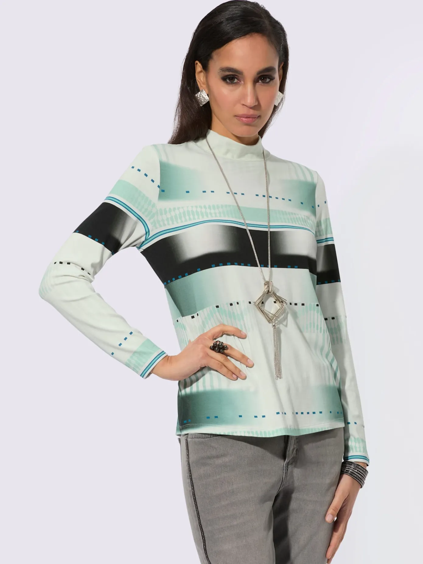 Creation L T-Shirts<T-shirt à col montant viscose (ecovero)