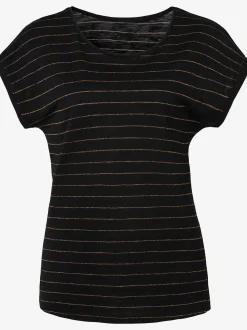 Vivance T-Shirts<T-shirt à col rond bandes en lurex couleur cuivre