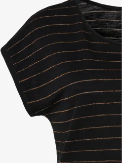 Vivance T-Shirts<T-shirt à col rond bandes en lurex couleur cuivre