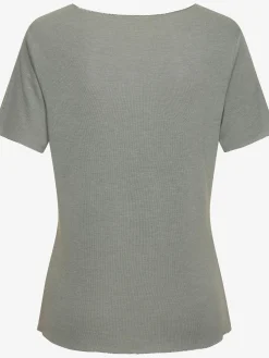 LASCANA T-Shirts<T-shirt à col rond bords pailletés raffinés à l'encolure, aux finitions des manches et à l'ourlet