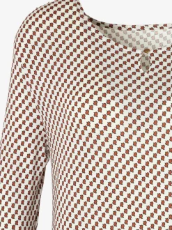 Vivance T-Shirts<T-shirt à col rond encolure ronde avec petite ouverture et bouton doré devant