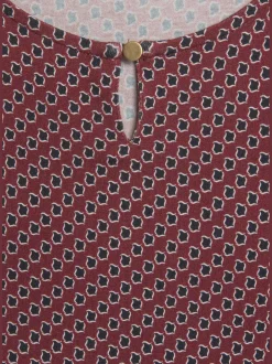 Vivance T-Shirts<T-shirt à col rond encolure ronde avec petite ouverture et bouton doré devant