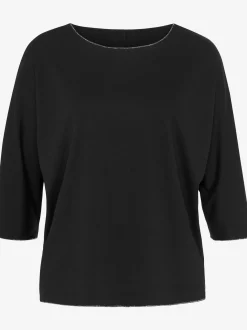 LASCANA T-Shirts<T-shirt à col rond finitions pailletées raffinées à l'encolure ronde, aux manches et à l'ourlet