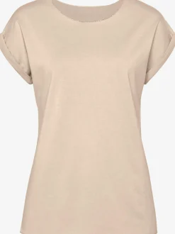 LASCANA T-Shirts<T-shirt à col rond finitions pailletées raffinées à l'encolure ronde et à l'ourlet