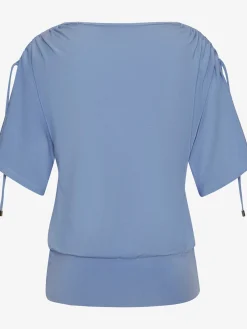 LASCANA T-Shirts<T-shirt à col rond fronce avec liens à nouer aux épaules pour régler la longueur des manches : manches courtes ou mi-longues