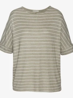 LASCANA T-Shirts<T-shirt à col rond large revers des manches fixe pour un look décontracté