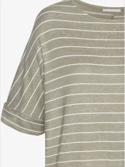 LASCANA T-Shirts<T-shirt à col rond large revers des manches fixe pour un look décontracté