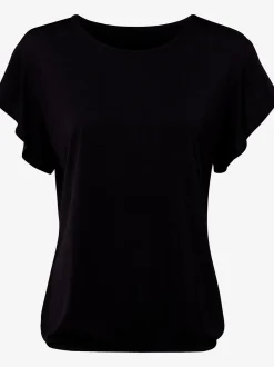 LASCANA T-Shirts<T-shirt à col rond manches volantées légères