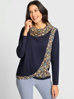 T-Shirts<T-shirt à col roulé 50% coton et 50% modal