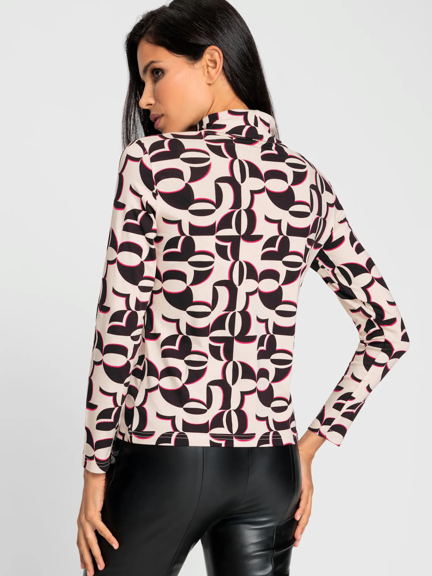 Ashley Brooke T-Shirts<T-shirt à col roulé imprimé mode