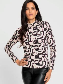 Ashley Brooke T-Shirts<T-shirt à col roulé imprimé mode