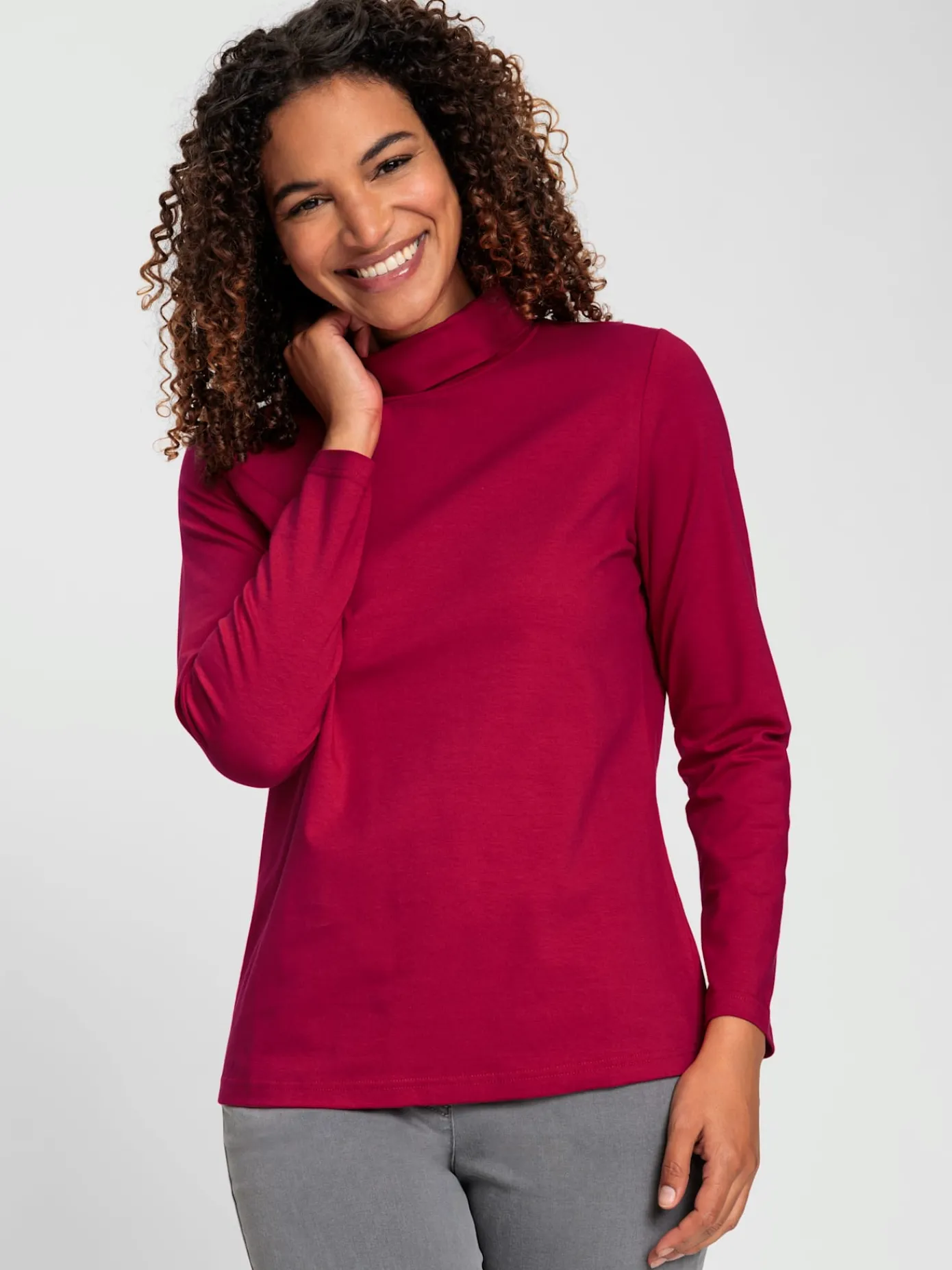 Collection L T-Shirts<T-shirt à col roulé qualité coton