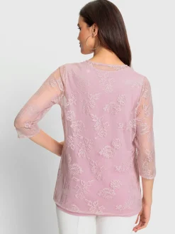 Fair Lady T-Shirts<T-shirt 2 en 1 avec dentelle transparente