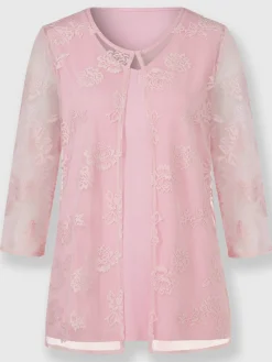 Fair Lady T-Shirts<T-shirt 2 en 1 avec dentelle transparente