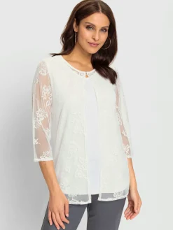 Fair Lady T-Shirts<T-shirt 2 en 1 avec dentelle transparente