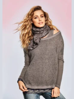 Linea Tesini T-Shirts<T-shirt 2 en 1 look 2 en 1, livré avec l'écharpe