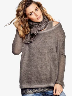 Linea Tesini T-Shirts<T-shirt 2 en 1 look 2 en 1, livré avec l'écharpe