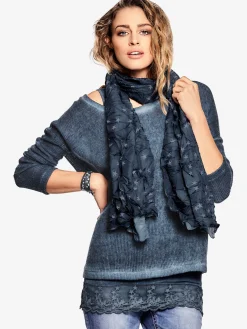 Linea Tesini T-Shirts<T-shirt 2 en 1 look 2 en 1, livré avec l'écharpe