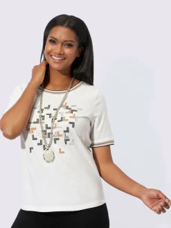 T-Shirts<T-shirt à encolure ronde 50% coton et 50% modal