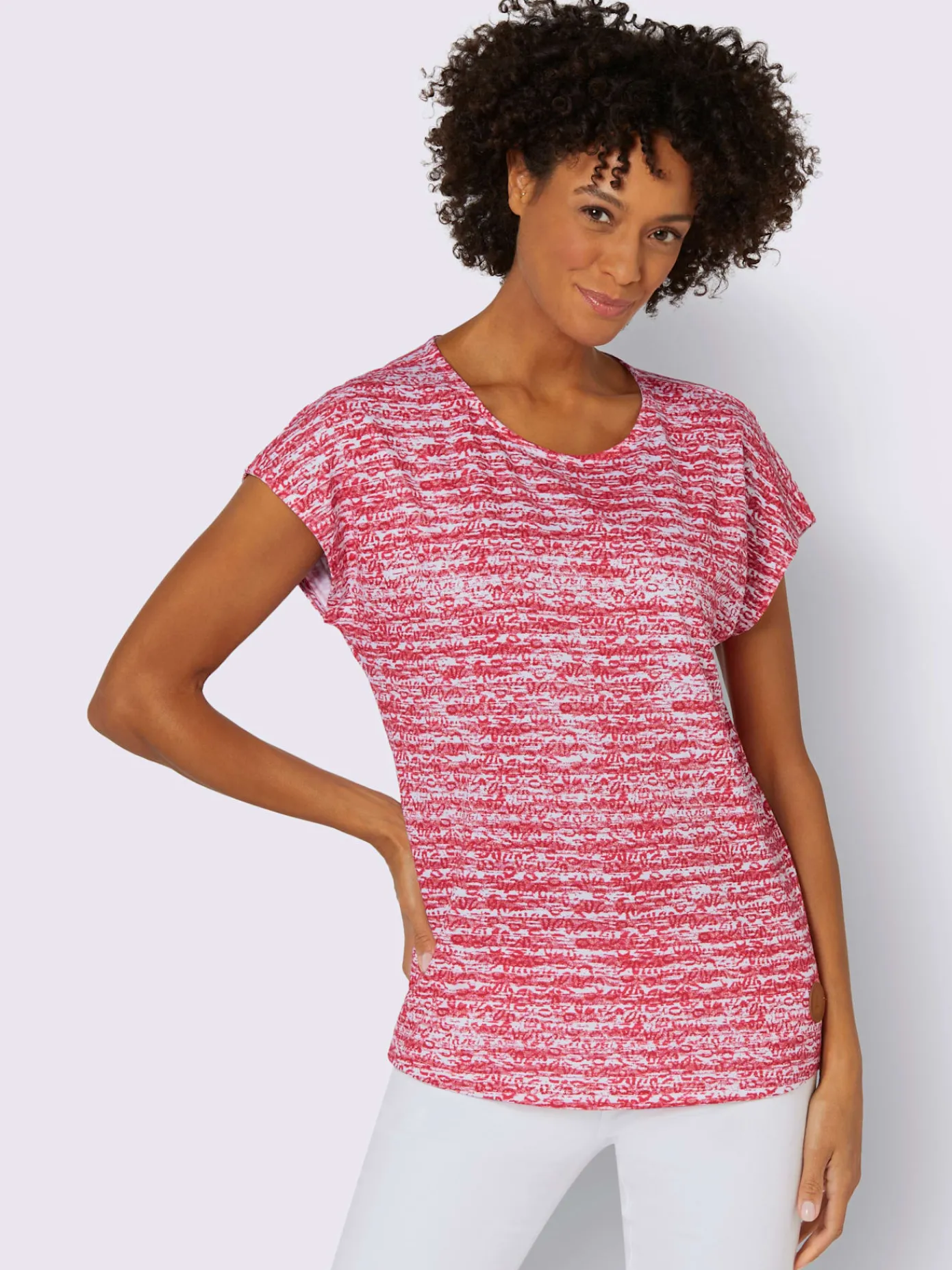 Collection L T-Shirts<T-shirt à encolure ronde 50% coton