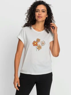 T-Shirts<T-shirt à encolure ronde 50% coton et 50% modal