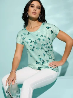 Creation L T-Shirts<T-shirt à encolure ronde avec viscose (ecovero)