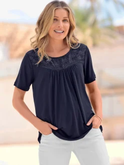 T-Shirts<T-shirt à encolure ronde coupe affinante