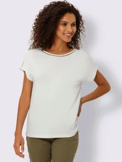 Linea Tesini T-Shirts<T-shirt à encolure ronde dentelle ajourée