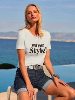 Rick Cardona T-Shirts<T-shirt à encolure ronde détail décoratif à l'aspect 3d