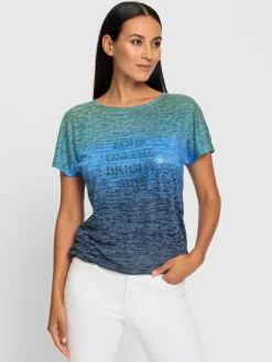 Rick Cardona T-Shirts<T-shirt à encolure ronde effet vaporeux chic