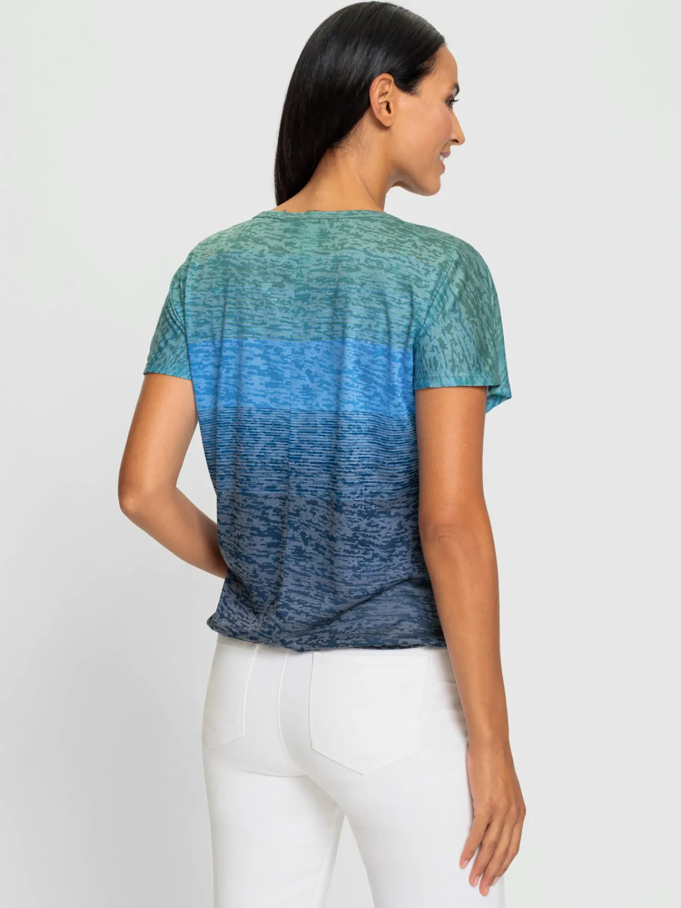 Rick Cardona T-Shirts<T-shirt à encolure ronde effet vaporeux chic