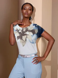 Creation L T-Shirts<T-shirt à encolure ronde imprimé floral