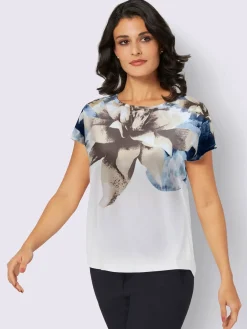 Creation L T-Shirts<T-shirt à encolure ronde imprimé floral