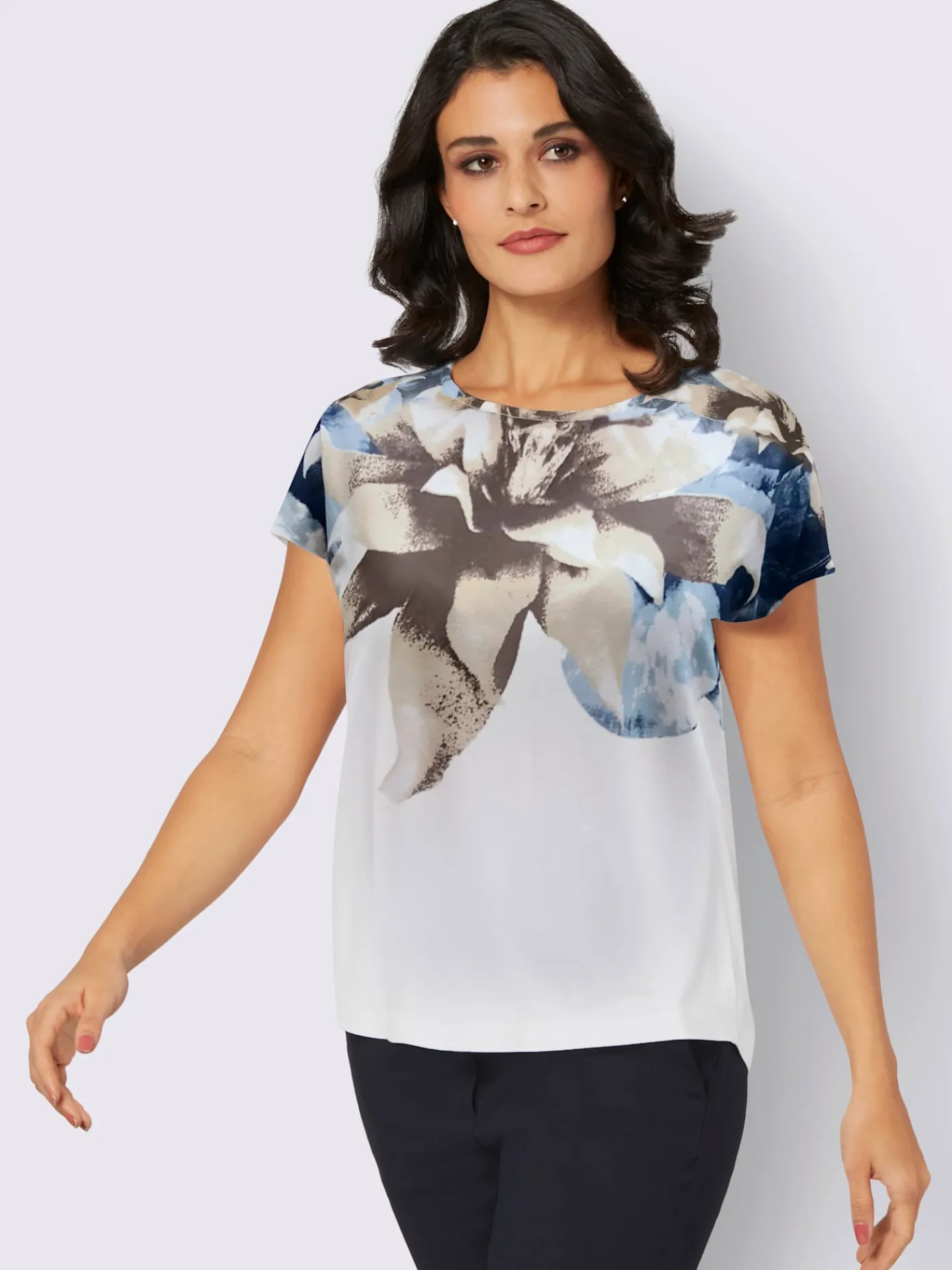 Creation L T-Shirts<T-shirt à encolure ronde imprimé floral