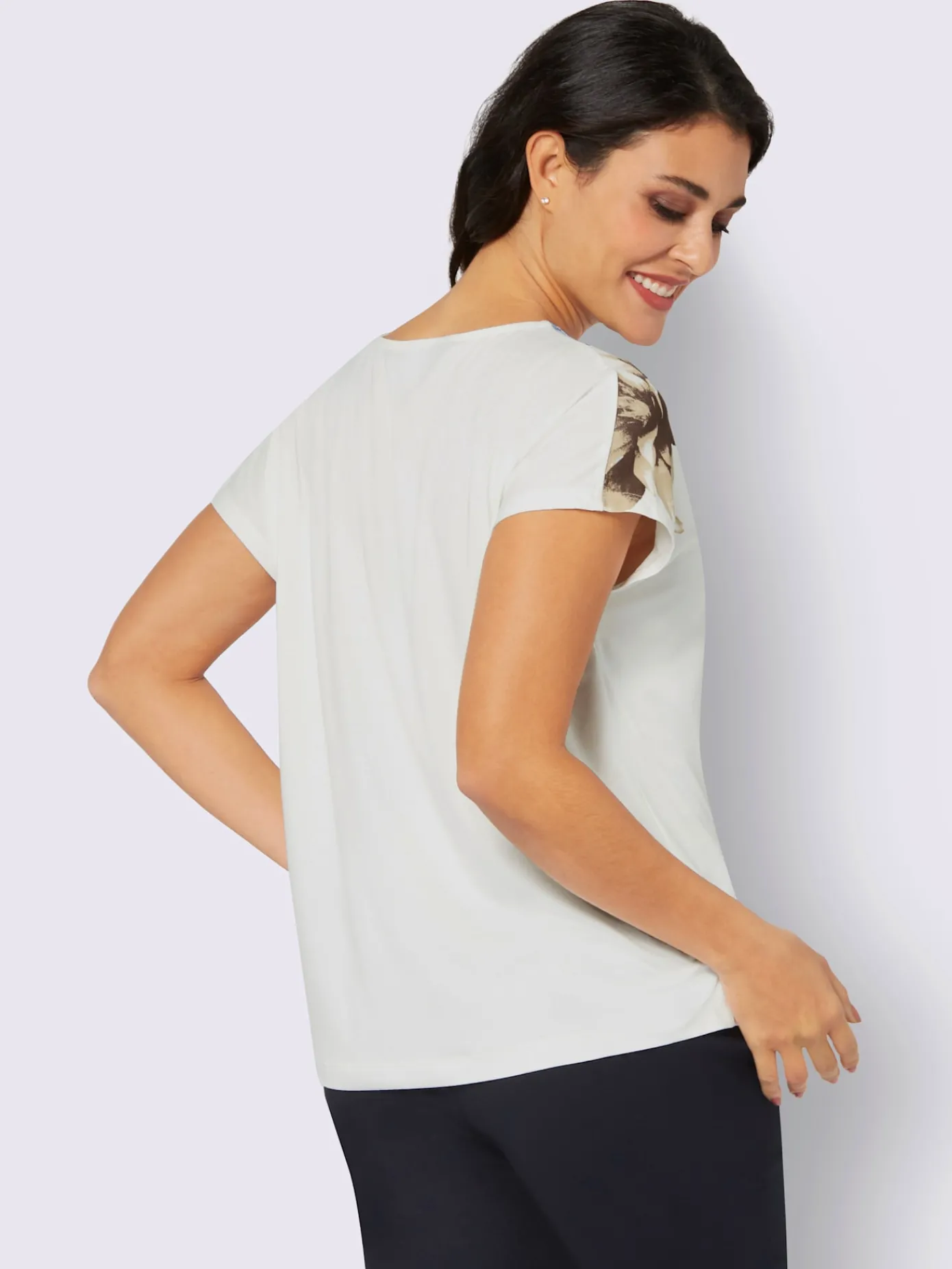 Creation L T-Shirts<T-shirt à encolure ronde imprimé floral