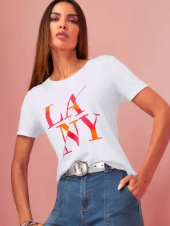 Rick Cardona T-Shirts<T-shirt à encolure ronde inscription tendance