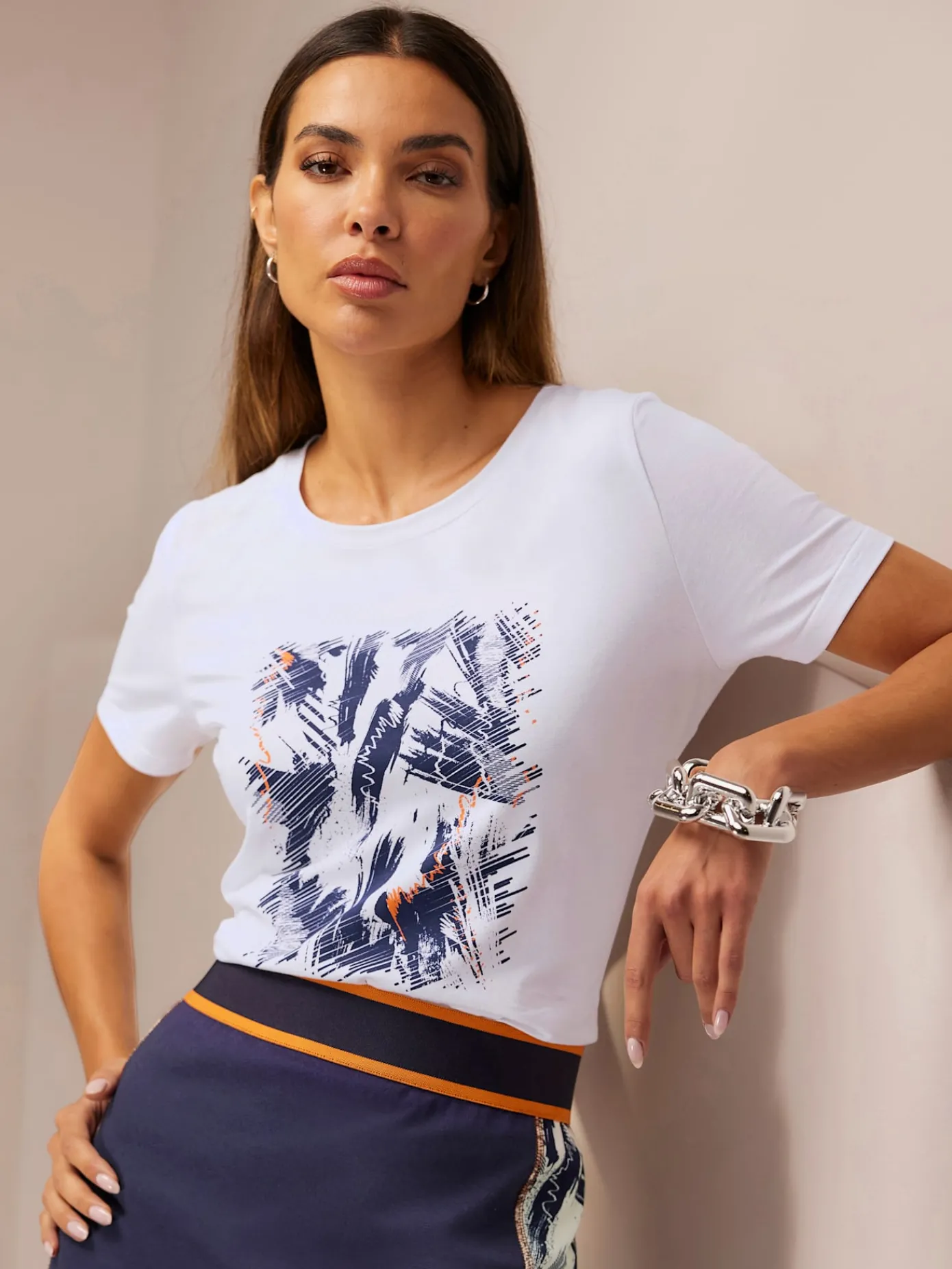 Rick Cardona T-Shirts<T-shirt à encolure ronde joli imprimé devant