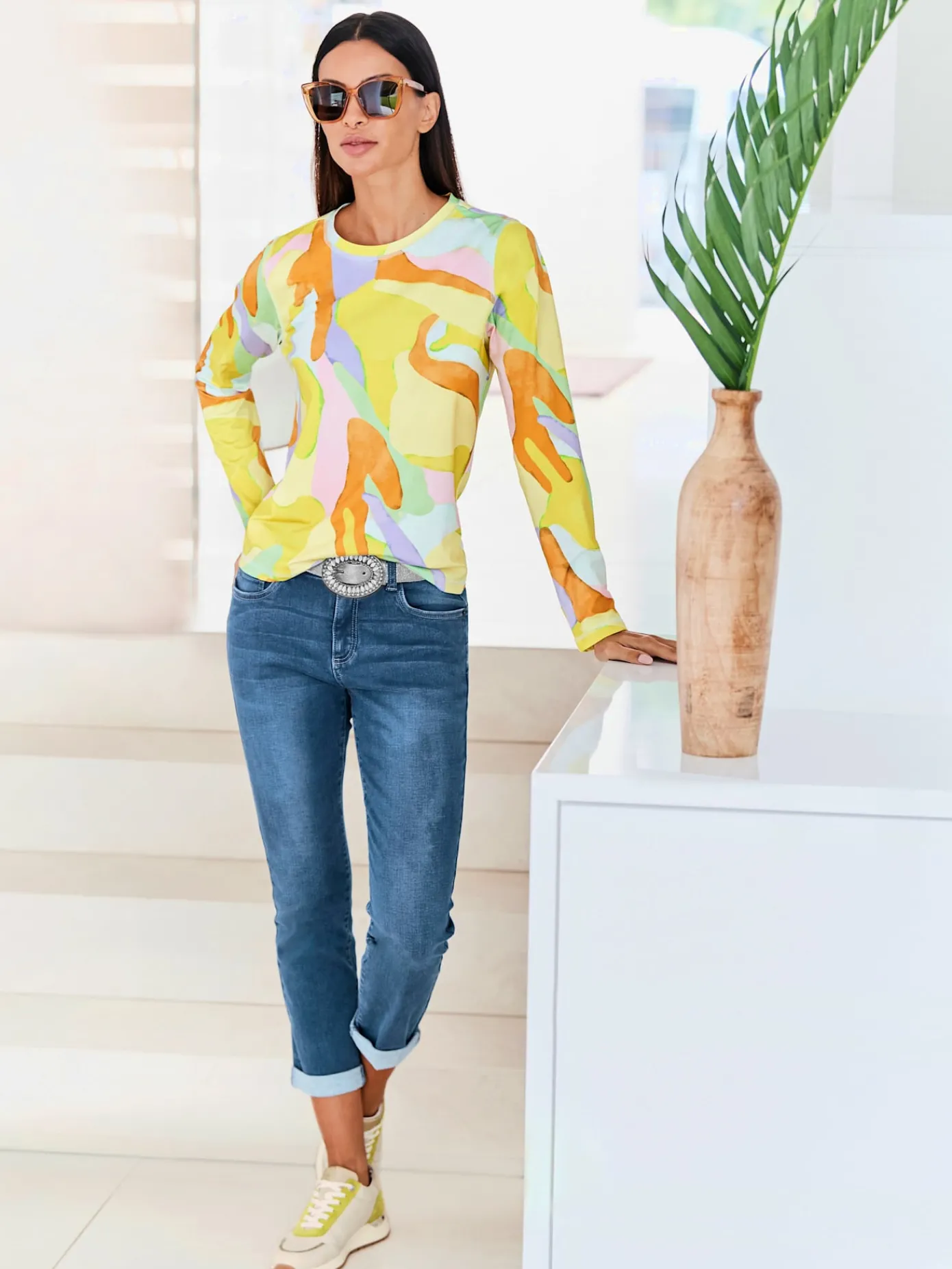 Rick Cardona T-Shirts<T-shirt à encolure ronde élasthanne