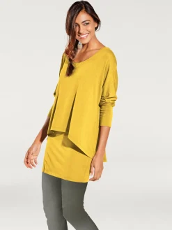 Linea Tesini T-Shirts<T-shirt à encolure ronde look décontracté tendance, manches chauve-souris