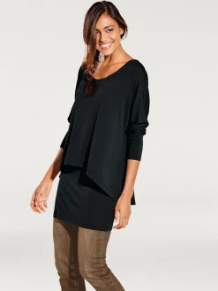 Linea Tesini T-Shirts<T-shirt à encolure ronde look décontracté tendance, manches chauve-souris